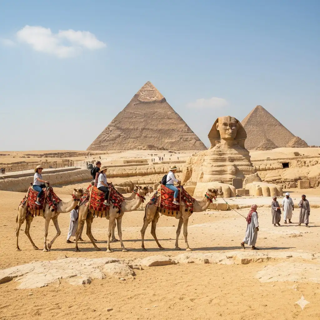 الأهرامات وأبو الهول في الجيزة ضمن أفضل المدن السياحية في مصر